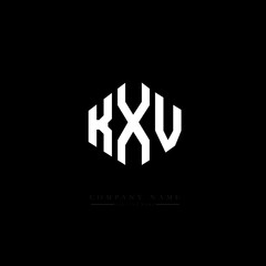 KXV letter logo design with polygon shape. KXV polygon logo monogram. KXV cube logo design. KXV hexagon vector logo template white and black colors. KXV monogram, KXV business and real estate logo. 