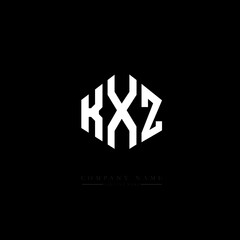 KXZ letter logo design with polygon shape. KXZ polygon logo monogram. KXZ cube logo design. KXZ hexagon vector logo template white and black colors. KXZ monogram, KXZ business and real estate logo. 