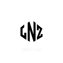 LNZ letter logo design with polygon shape. LNZ polygon logo monogram. LNZ cube logo design. LNZ hexagon vector logo template white and black colors. LNZ monogram, LNZ business and real estate logo. 