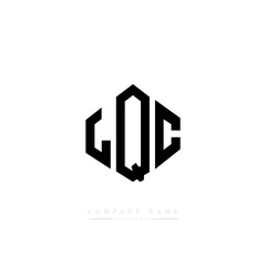 LQC letter logo design with polygon shape. LQC polygon logo monogram. LQC cube logo design. LQC hexagon vector logo template white and black colors. LQC monogram, LQC business and real estate logo. 