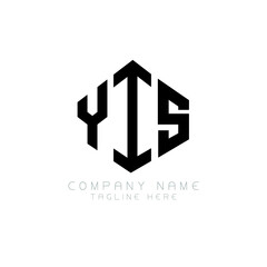 YIS letter logo design with polygon shape. YIS polygon logo monogram. YIS cube logo design. YIS hexagon vector logo template white and black colors. YIS monogram, YIS business and real estate logo. 
