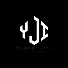 YJI letter logo design with polygon shape. YJI polygon logo monogram. YJI cube logo design. YJI hexagon vector logo template white and black colors. YJI monogram, YJI business and real estate logo. 