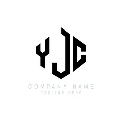 YJC letter logo design with polygon shape. YJC polygon logo monogram. YJC cube logo design. YJC hexagon vector logo template white and black colors. YJC monogram, YJC business and real estate logo. 