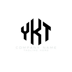 YKT letter logo design with polygon shape. YKT polygon logo monogram. YKT cube logo design. YKT hexagon vector logo template white and black colors. YKT monogram, YKT business and real estate logo. 