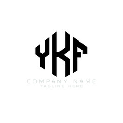 YKF letter logo design with polygon shape. YKF polygon logo monogram. YKF cube logo design. YKF hexagon vector logo template white and black colors. YKF monogram, YKF business and real estate logo. 