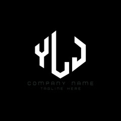 YLJ letter logo design with polygon shape. YLJ polygon logo monogram. YLJ cube logo design. YLJ hexagon vector logo template white and black colors. YLJ monogram, YLJ business and real estate logo. 