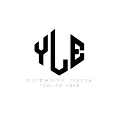 YLE letter logo design with polygon shape. YLE polygon logo monogram. YLE cube logo design. YLE hexagon vector logo template white and black colors. YLE monogram, YLE business and real estate logo. 