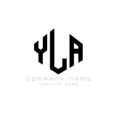 YLA letter logo design with polygon shape. YLA polygon logo monogram. YLA cube logo design. YLA hexagon vector logo template white and black colors. YLA monogram, YLA business and real estate logo. 