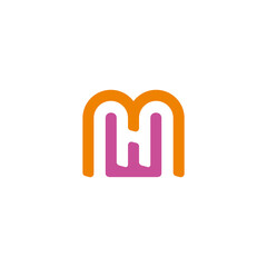 letter wm simple linear colorful geometric logo vector