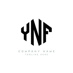 YNF letter logo design with polygon shape. YNF polygon logo monogram. YNF cube logo design. YNF hexagon vector logo template white and black colors. YNF monogram, YNF business and real estate logo. 
