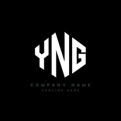 YNG letter logo design with polygon shape. YNG polygon logo monogram. YNG cube logo design. YNG hexagon vector logo template white and black colors. YNG monogram, YNG business and real estate logo. 