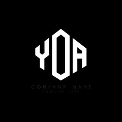 YOA letter logo design with polygon shape. YOA polygon logo monogram. YOA cube logo design. YOA hexagon vector logo template white and black colors. YOA monogram, YOA business and real estate logo.  