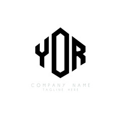 YOR letter logo design with polygon shape. YOR polygon logo monogram. YOR cube logo design. YOR hexagon vector logo template white and black colors. YOR monogram, YOR business and real estate logo. 