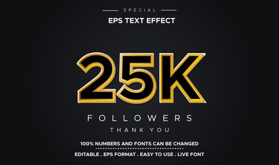 Editable text style 25K number effect