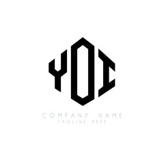 YOI letter logo design with polygon shape. YOI polygon logo monogram. YOI cube logo design. YOI hexagon vector logo template white and black colors. YOI monogram, YOI business and real estate logo. 