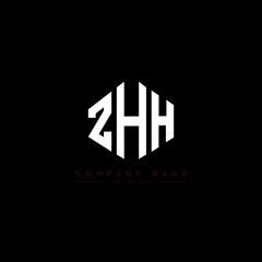 ZHH letter logo design with polygon shape. ZHH polygon logo monogram. ZHH cube logo design. ZHH hexagon vector logo template white and black colors. ZHH monogram, ZHH business and real estate logo. 