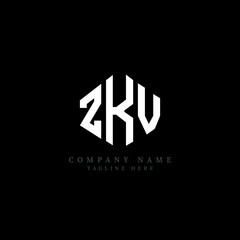 ZKV letter logo design with polygon shape. ZKV polygon logo monogram. ZKV cube logo design. ZKV hexagon vector logo template white and black colors. ZKV monogram, ZKV business and real estate logo. 
