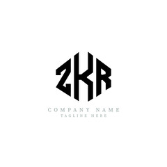 ZKR letter logo design with polygon shape. ZKR polygon logo monogram. ZKR cube logo design. ZKR hexagon vector logo template white and black colors. ZKR monogram, ZKR business and real estate logo. 