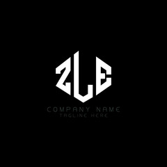 ZLE letter logo design with polygon shape. ZLE polygon logo monogram. ZLE cube logo design. ZLE hexagon vector logo template white and black colors. ZLE monogram, ZLE business and real estate logo. 