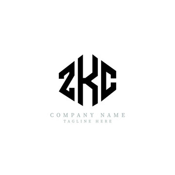 ZKC letter logo design with polygon shape. ZKC polygon logo monogram. ZKC cube logo design. ZKC hexagon vector logo template white and black colors. ZKC monogram, ZKC business and real estate logo. 