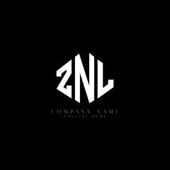 ZNL letter logo design with polygon shape. ZNL polygon logo monogram. ZNL cube logo design. ZNL hexagon vector logo template white and black colors. ZNL monogram, ZNL business and real estate logo. 