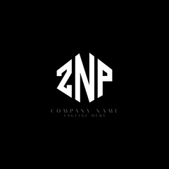 ZNP letter logo design with polygon shape. ZNP polygon logo monogram. ZNP cube logo design. ZNP hexagon vector logo template white and black colors. ZNP monogram, ZNP business and real estate logo. 