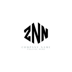 ZNN letter logo design with polygon shape. ZNN polygon logo monogram. ZNN cube logo design. ZNN hexagon vector logo template white and black colors. ZNN monogram, ZNN business and real estate logo. 