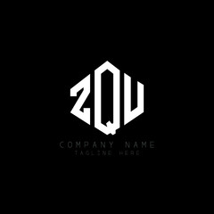 ZQU letter logo design with polygon shape. ZQU polygon logo monogram. ZQU cube logo design. ZQU hexagon vector logo template white and black colors. ZQU monogram, ZQU business and real estate logo. 