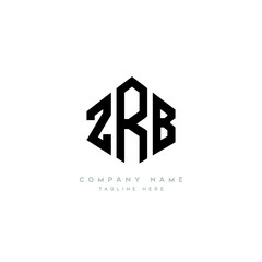 Obraz premium ZRB letter logo design with polygon shape. ZRB polygon logo monogram. ZRB cube logo design. ZRB hexagon vector logo template white and black colors. ZRB monogram, ZRB business and real estate logo. 