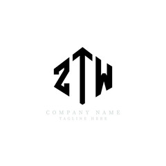 ZTW letter logo design with polygon shape. ZTW polygon logo monogram. ZTW cube logo design. ZTW hexagon vector logo template white and black colors. ZTW monogram, ZTW business and real estate logo. 