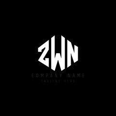 ZWN letter logo design with polygon shape. ZWN polygon logo monogram. ZWN cube logo design. ZWN hexagon vector logo template white and black colors. ZWN monogram, ZWN business and real estate logo. 