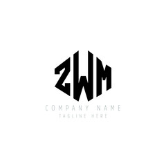 ZWM letter logo design with polygon shape. ZWM polygon logo monogram. ZWM cube logo design. ZWM hexagon vector logo template white and black colors. ZWM monogram, ZWM business and real estate logo. 