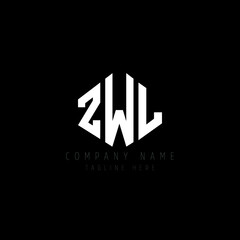 Obraz premium ZWL letter logo design with polygon shape. ZWL polygon logo monogram. ZWL cube logo design. ZWL hexagon vector logo template white and black colors. ZWL monogram, ZWL business and real estate logo. 
