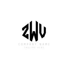 ZWV letter logo design with polygon shape. ZWV polygon logo monogram. ZWV cube logo design. ZWV hexagon vector logo template white and black colors. ZWV monogram, ZWV business and real estate logo. 