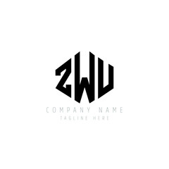 ZWU letter logo design with polygon shape. ZWU polygon logo monogram. ZWU cube logo design. ZWU hexagon vector logo template white and black colors. ZWU monogram, ZWU business and real estate logo. 