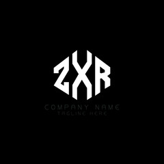 ZXR letter logo design with polygon shape. ZXR polygon logo monogram. ZXR cube logo design. ZXR hexagon vector logo template white and black colors. ZXR monogram, ZXR business and real estate logo. 