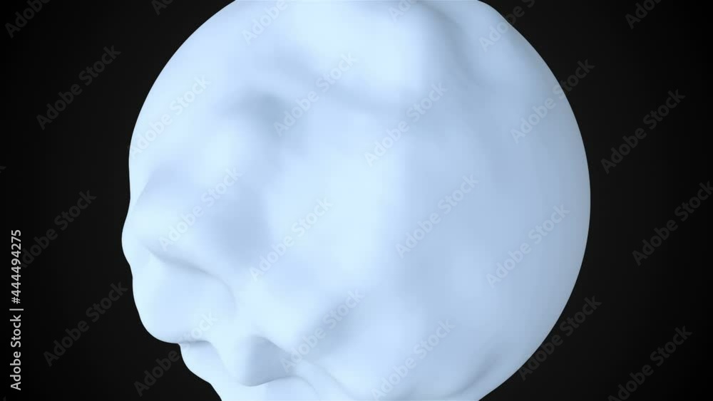 Poster 3d abstract sphere with displacement is in dark space, 3d rendering computer generated background