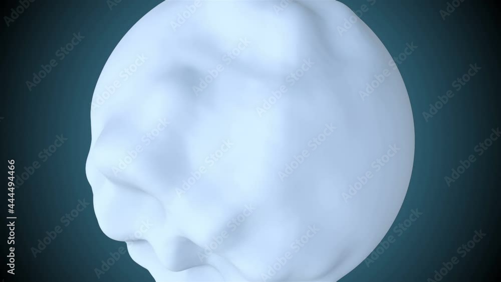 Poster 3d abstract sphere with displacement is in dark space, 3d rendering computer generated background