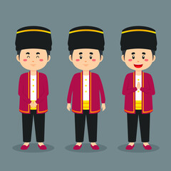 North Maluku Character with Various Expression