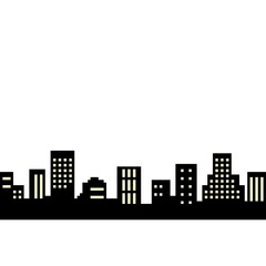 Naklejka premium ドット絵 夜の街