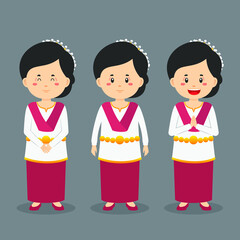 North Maluku Character with Various Expression