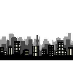 ドット絵　夜の都市