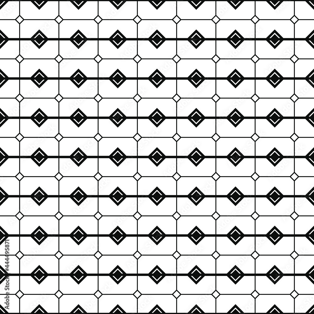 Poster small black rhombs connected with lines. vector simple ornament with small rhombuses.