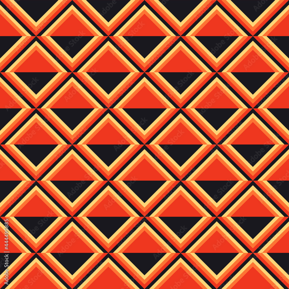 Aufkleber black and orange tile pattern. seamless vector tiles seems like rhombs.