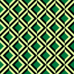 Green rhombs make pattern. Vector seamless rhombuses ornament.