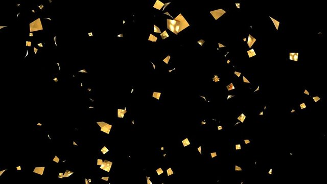 紙吹雪 金色 パーティクル サイズ中 マスクあり [ループ対応] [別Verあり]