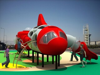 NAVE ESPACIAL, JUEGOS PARA NIÑOS - RENDER © Gabo