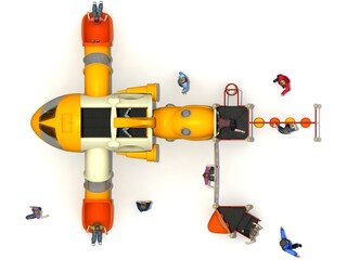 NAVE ESPACIAL, JUEGOS PARA NIÑOS - RENDER © Gabo