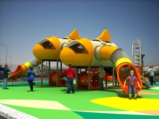 NAVE ESPACIAL, JUEGOS PARA NIÑOS - RENDER © Gabo