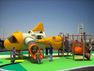 NAVE ESPACIAL, JUEGOS PARA NIÑOS - RENDER © Gabo